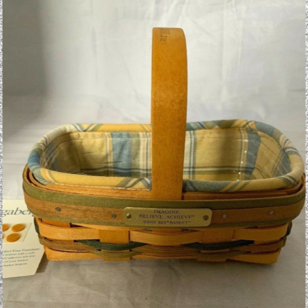 2001 Longaberger Signed Bee Basket Combo